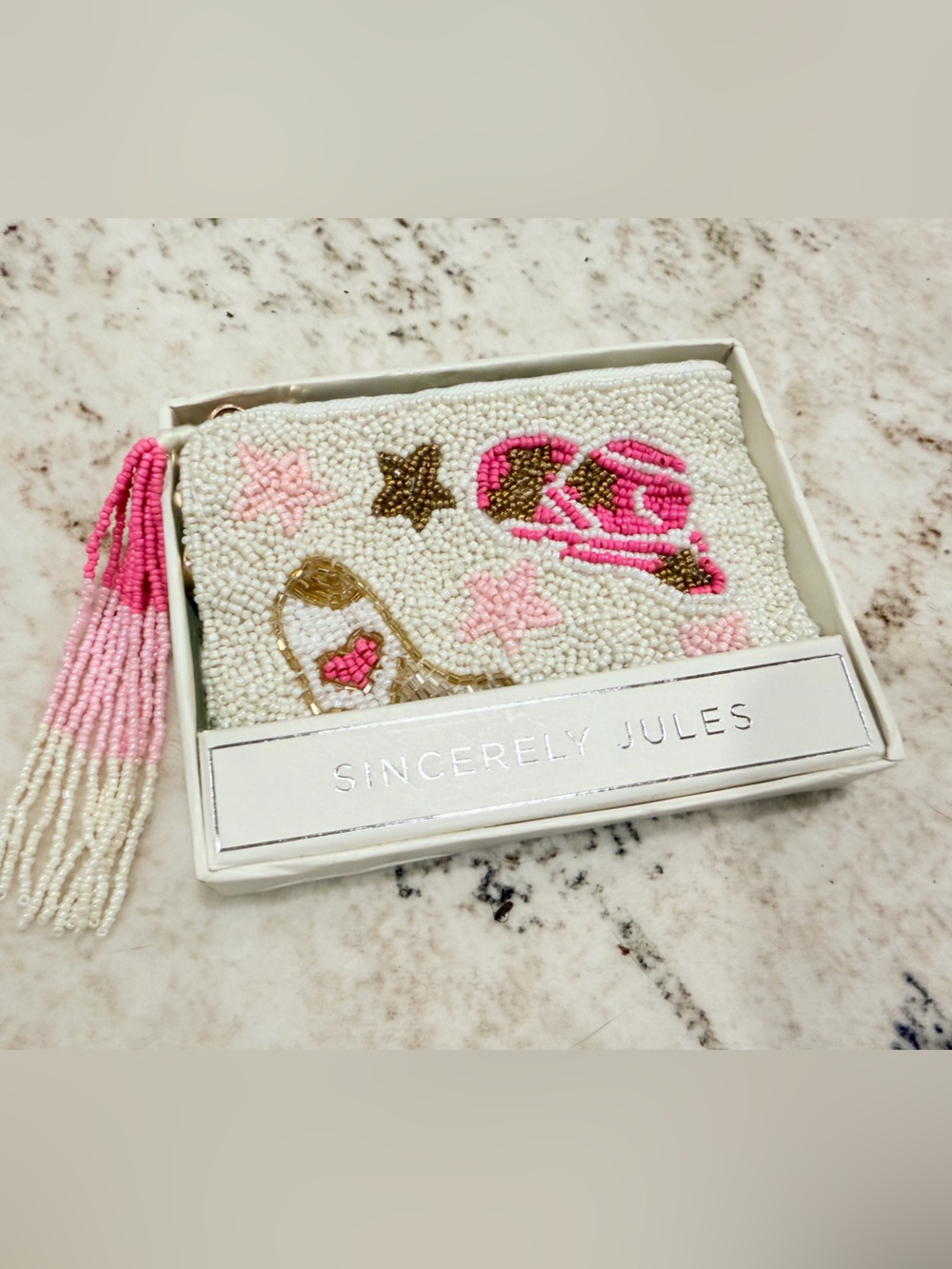 Sincerely Jules Beaded Coin Purse NWT boots cowgirl